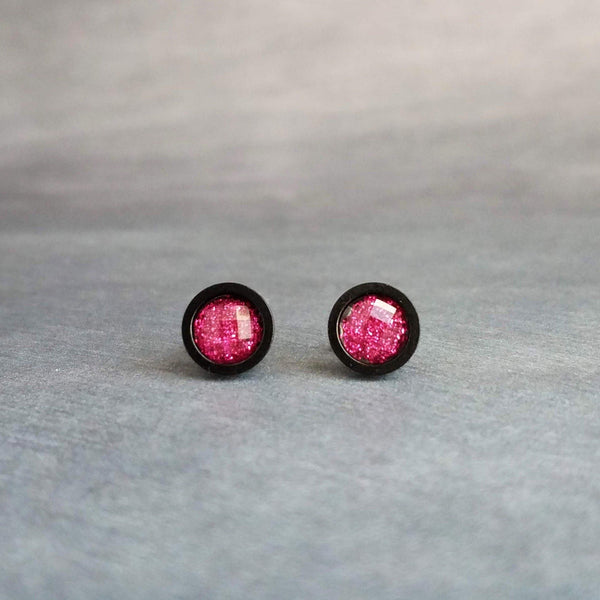 Light pink Stone Pearl Diamond Stud Earrings | Gemzlane